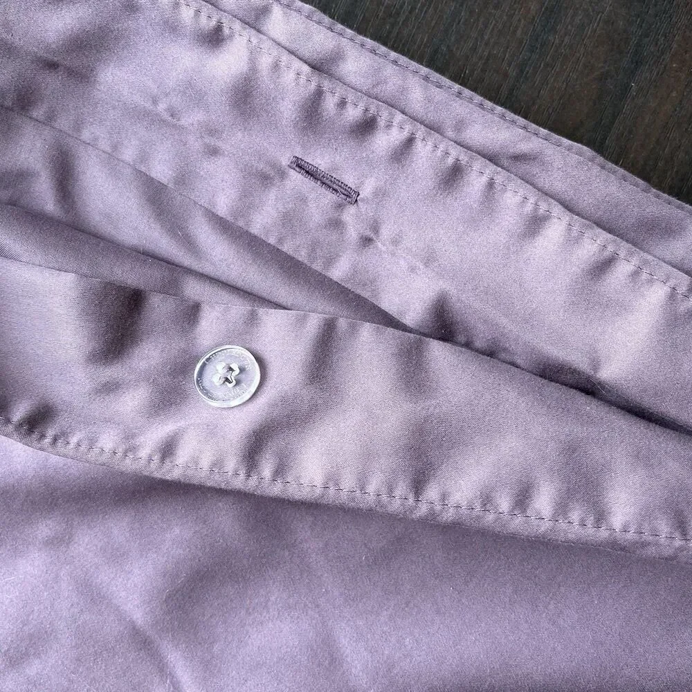 Cuddledown 400 Thread Count Sateen 100% Cotton Duvet Cover Queen Button Closure